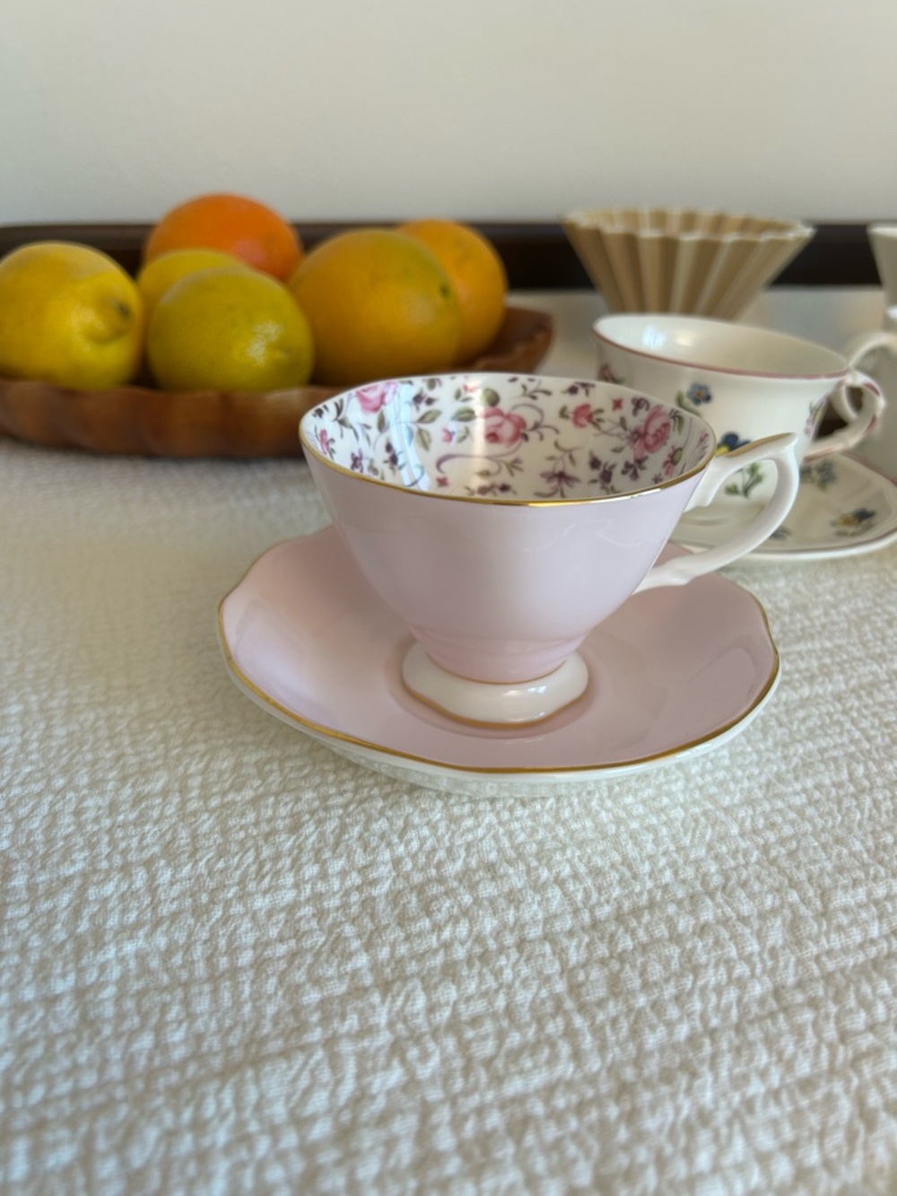 Two sets of Teacup and Saucer